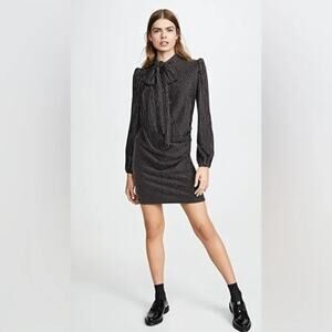 ✨ Marc Jacobs Metallic Disco Mini Dress Gold/Silver Puff Shoulder